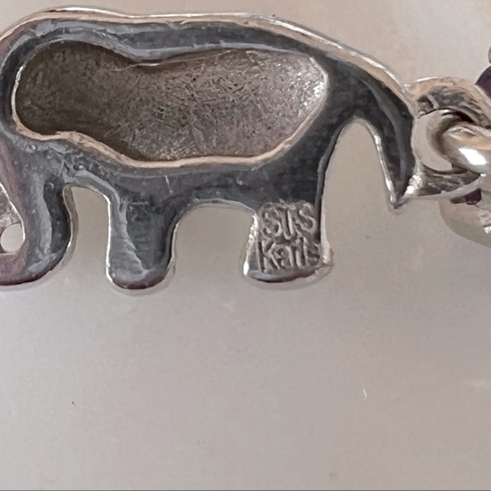 Multigemstone Silver Elephant BOLO Bracelet - Picture 8 of 11